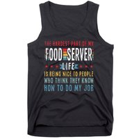 Funny Profession Quote Food Server Tank Top