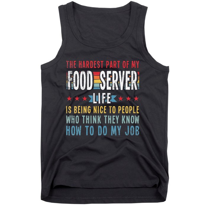 Funny Profession Quote Food Server Tank Top