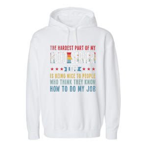 Funny Profession Quote Food Server Garment-Dyed Fleece Hoodie