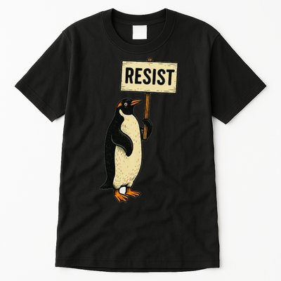 Funny Penguin Resist Penguins Protest Against Tariffs Tall T-Shirt