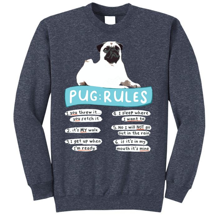 Funny Pug Rules Tee Pug Lover Shirts Pug Owner Sweatshirt