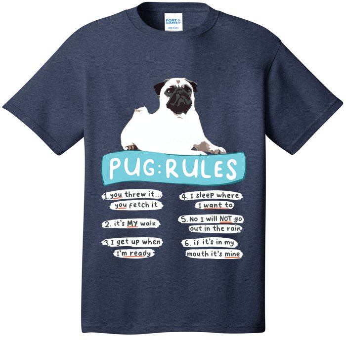 Funny Pug Rules Tee Pug Lover Shirts Pug Owner T-Shirt