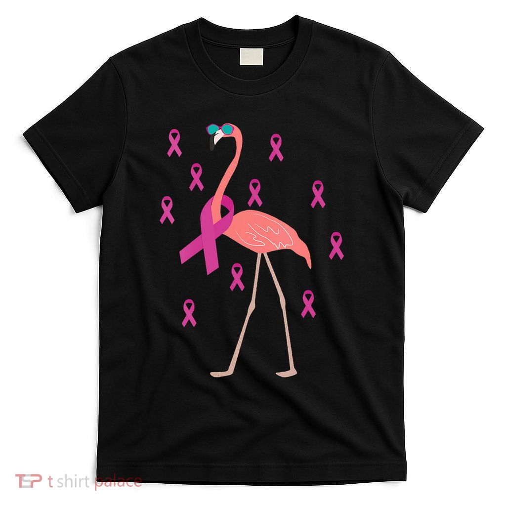 Flamingo Pink Ribbon Breast Cancer Awareness Survivor T-Shirt