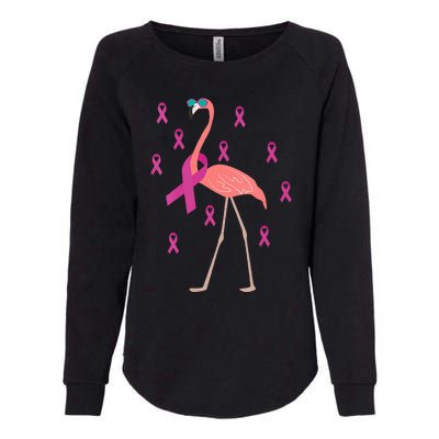 Flamingo Pink Ribbon Breast Cancer Awareness Survivor Womens California Wash Sweatshirt