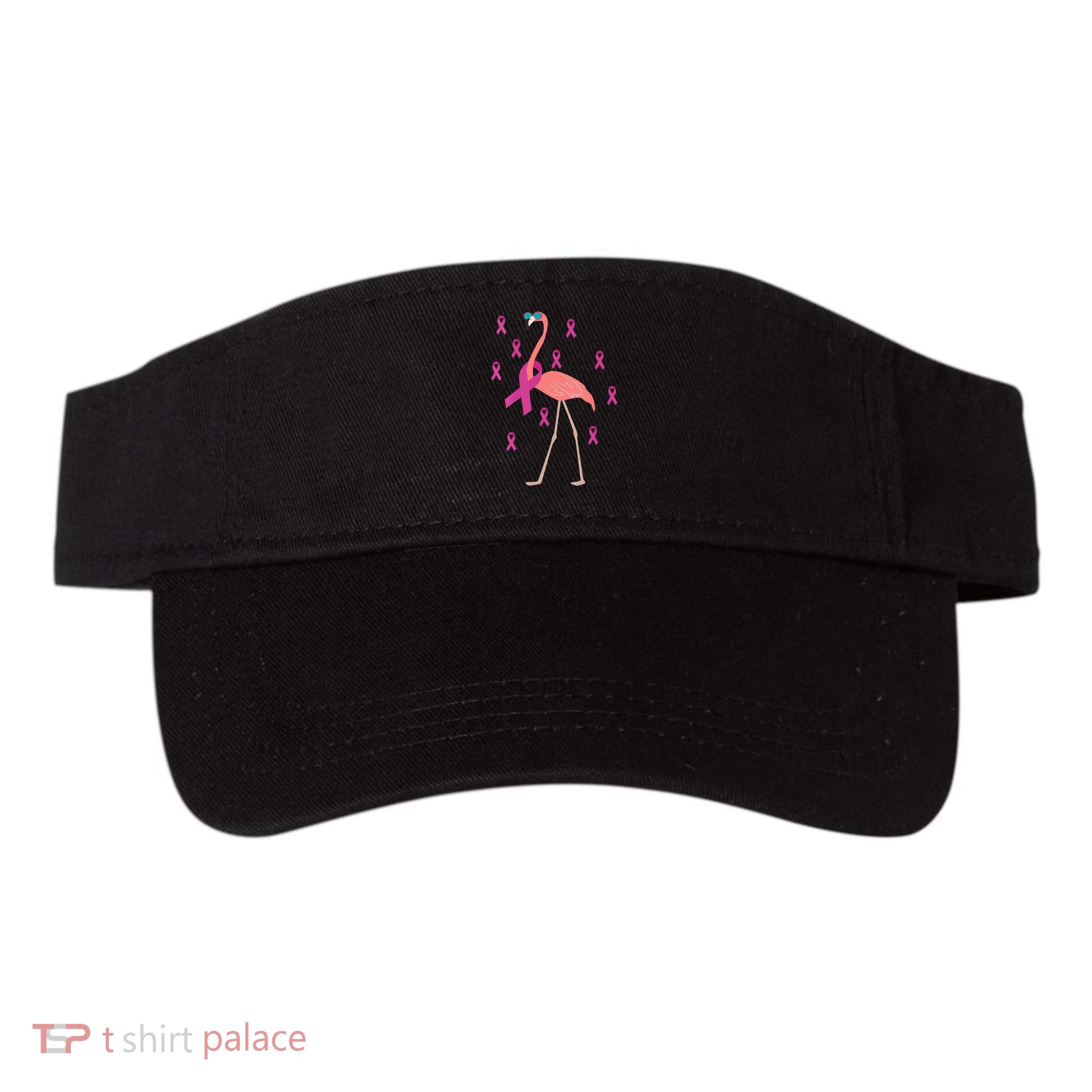 Flamingo Pink Ribbon Breast Cancer Awareness Survivor Visor
