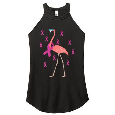 Flamingo Pink Ribbon Breast Cancer Awareness Survivor Women's Perfect Tri Rocker Tank