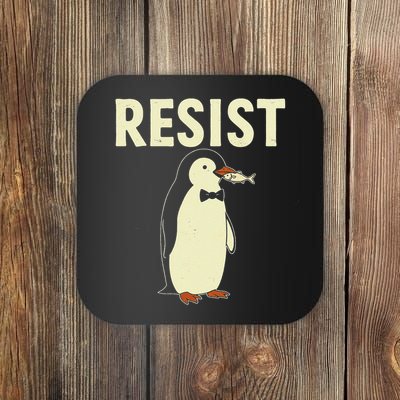 Funny Penguin Resist Penguins Protest Against Tariffs Coaster