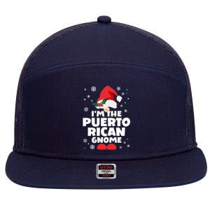 Funny Puerto Rican Gnome Family Matching Group Christmas 7 Panel Mesh Trucker Snapback Hat