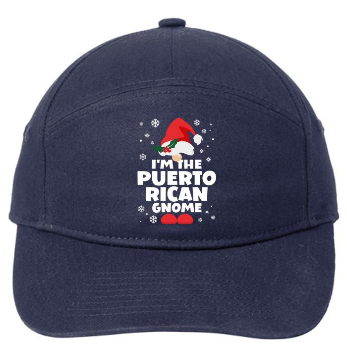 Funny Puerto Rican Gnome Family Matching Group Christmas 7-Panel Snapback Hat