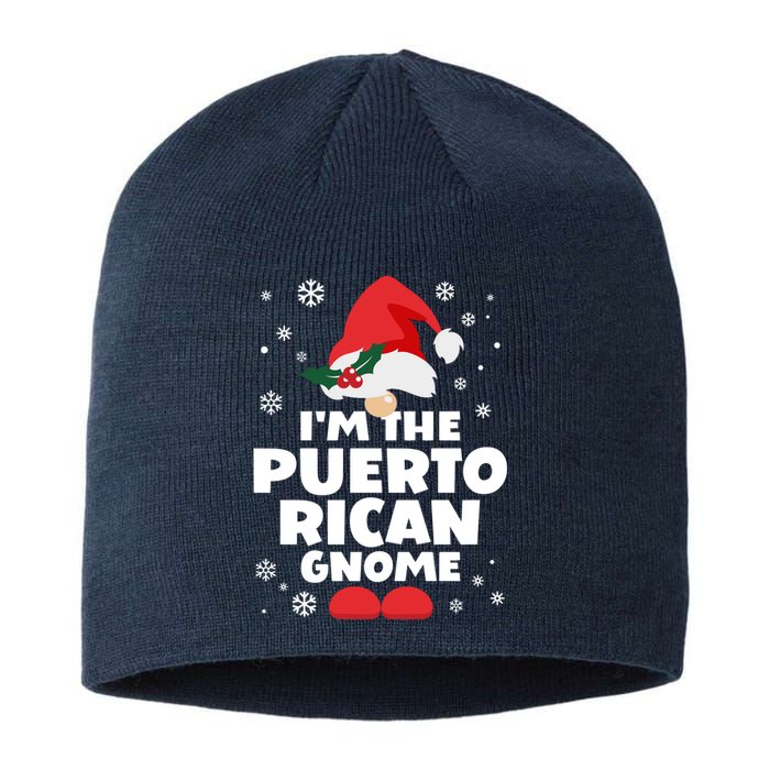 Funny Puerto Rican Gnome Family Matching Group Christmas Sustainable Beanie