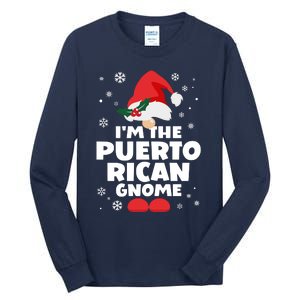 Funny Puerto Rican Gnome Family Matching Group Christmas Tall Long Sleeve T-Shirt