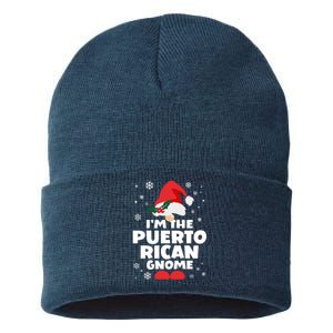 Funny Puerto Rican Gnome Family Matching Group Christmas Sustainable Knit Beanie