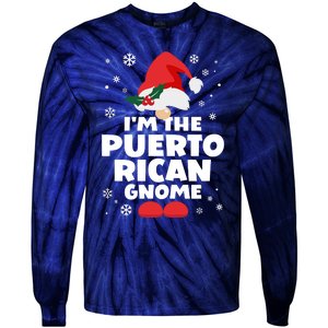 Funny Puerto Rican Gnome Family Matching Group Christmas Tie-Dye Long Sleeve Shirt