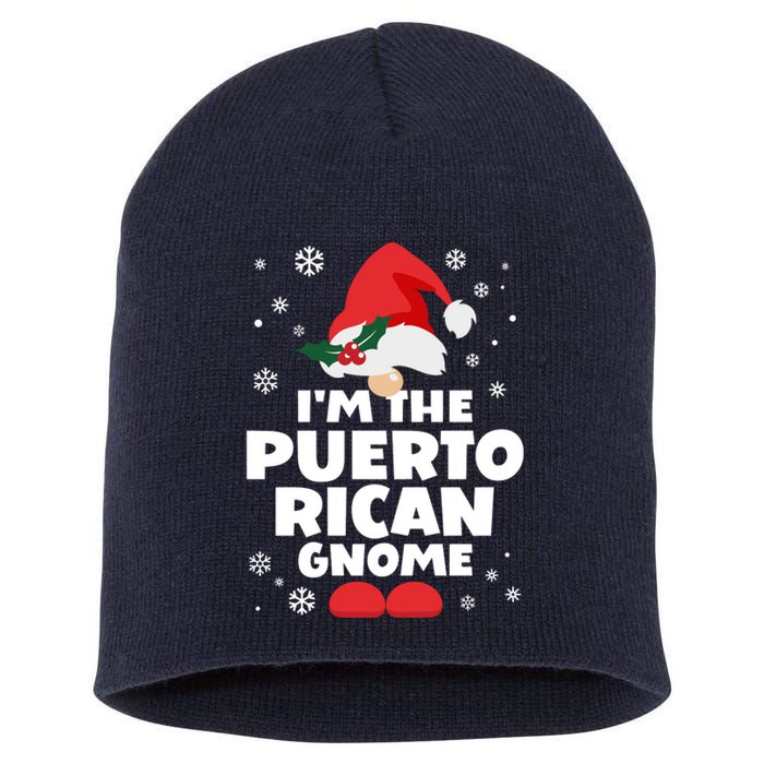 Funny Puerto Rican Gnome Family Matching Group Christmas Short Acrylic Beanie