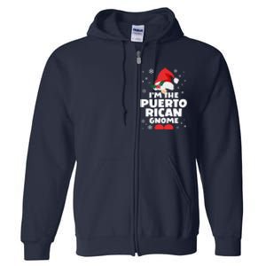 Funny Puerto Rican Gnome Family Matching Group Christmas Full Zip Hoodie