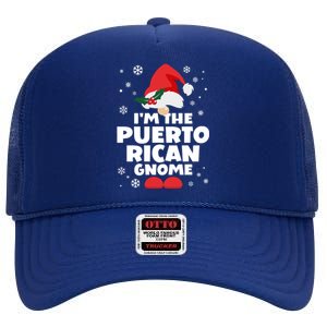 Funny Puerto Rican Gnome Family Matching Group Christmas High Crown Mesh Back Trucker Hat