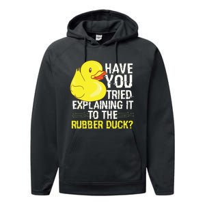 Funny Programmer Rubber Duck Debugging Performance Fleece Hoodie