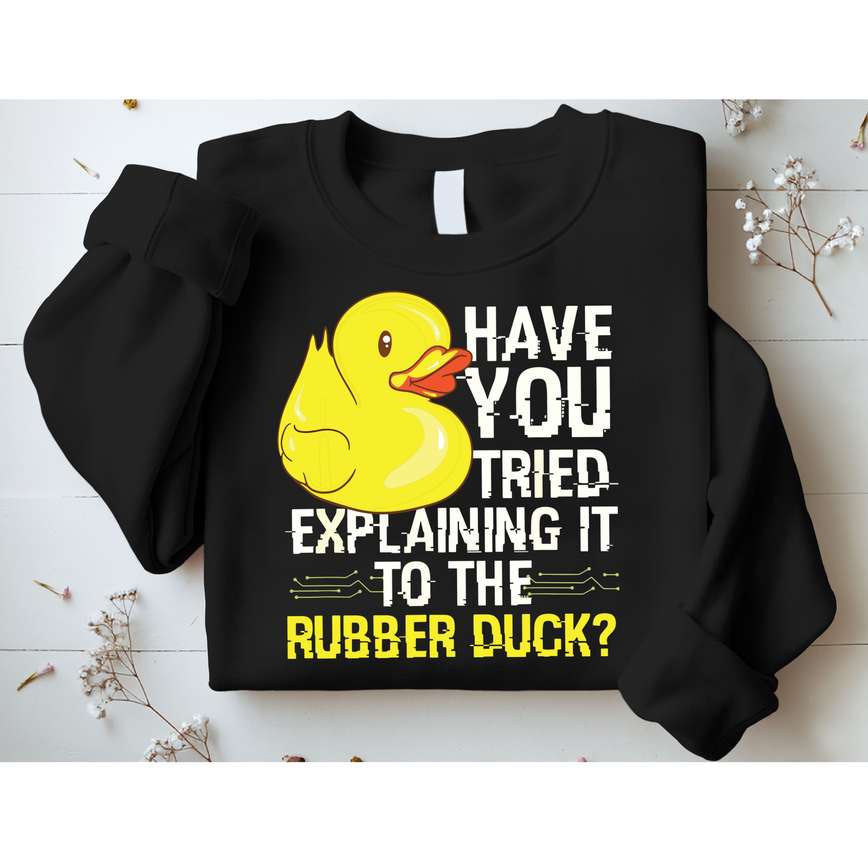 Funny Programmer Rubber Duck Debugging Sweatshirt