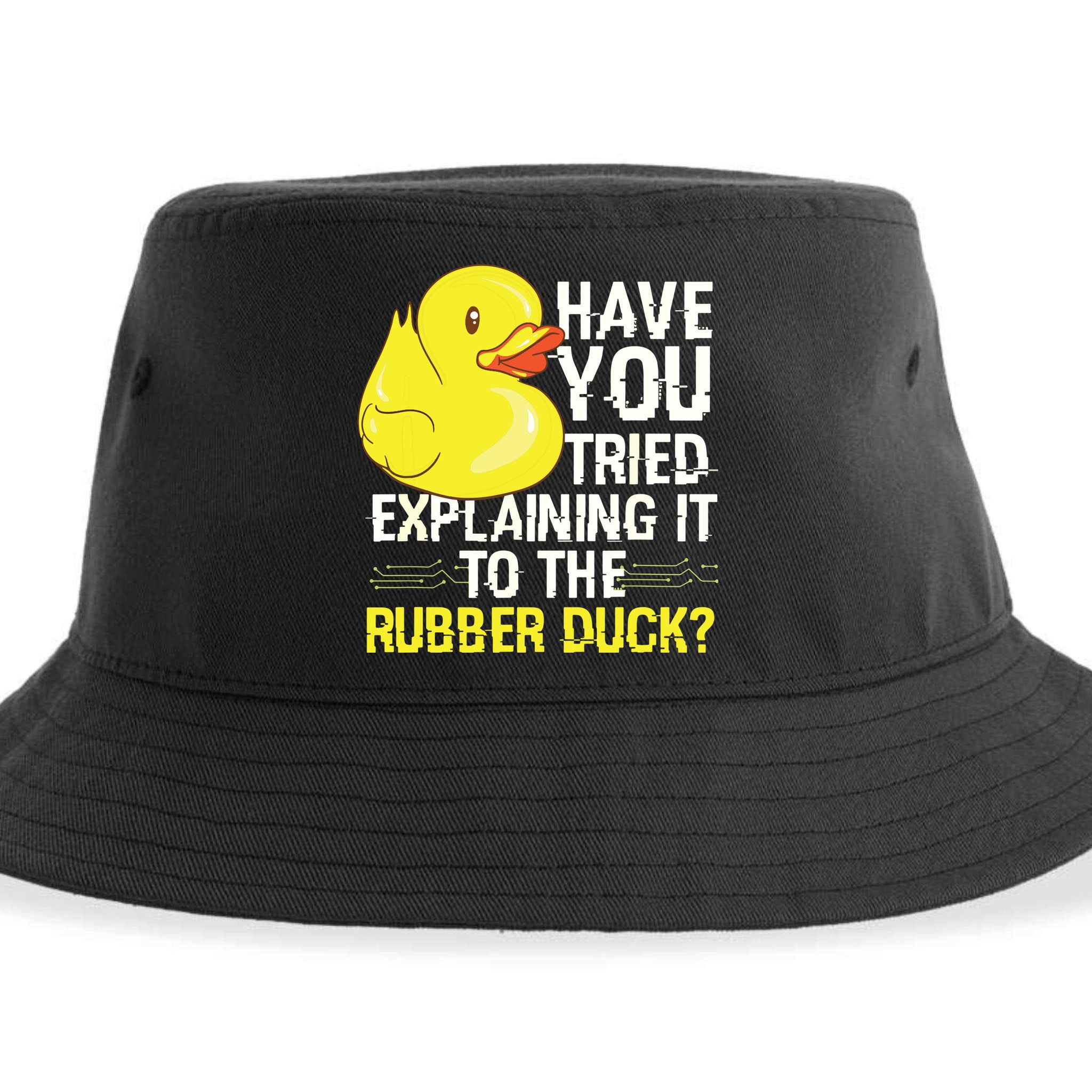 Funny Programmer Rubber Duck Debugging Sustainable Bucket Hat