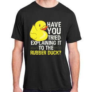 Funny Programmer Rubber Duck Debugging Adult ChromaSoft Performance T-Shirt