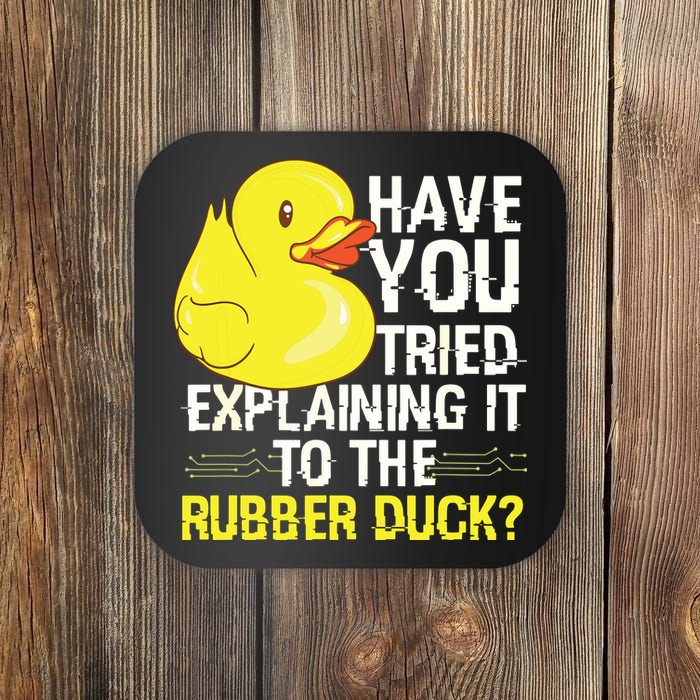 Funny Programmer Rubber Duck Debugging Coaster