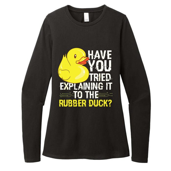 Funny Programmer Rubber Duck Debugging Womens CVC Long Sleeve Shirt