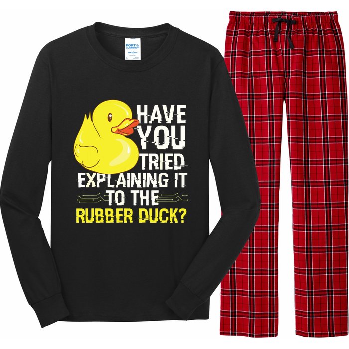 Funny Programmer Rubber Duck Debugging Long Sleeve Pajama Set