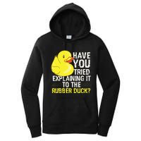 Funny Programmer Rubber Duck Debugging Women's Pullover Hoodie