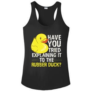 Funny Programmer Rubber Duck Debugging Ladies PosiCharge Competitor Racerback Tank