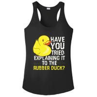 Funny Programmer Rubber Duck Debugging Ladies PosiCharge Competitor Racerback Tank