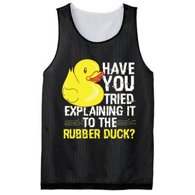 Funny Programmer Rubber Duck Debugging Mesh Reversible Basketball Jersey Tank