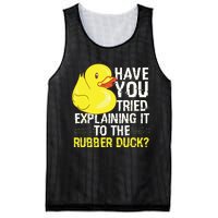 Funny Programmer Rubber Duck Debugging Mesh Reversible Basketball Jersey Tank