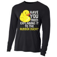 Funny Programmer Rubber Duck Debugging Cooling Performance Long Sleeve Crew