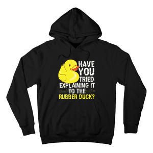 Funny Programmer Rubber Duck Debugging Tall Hoodie