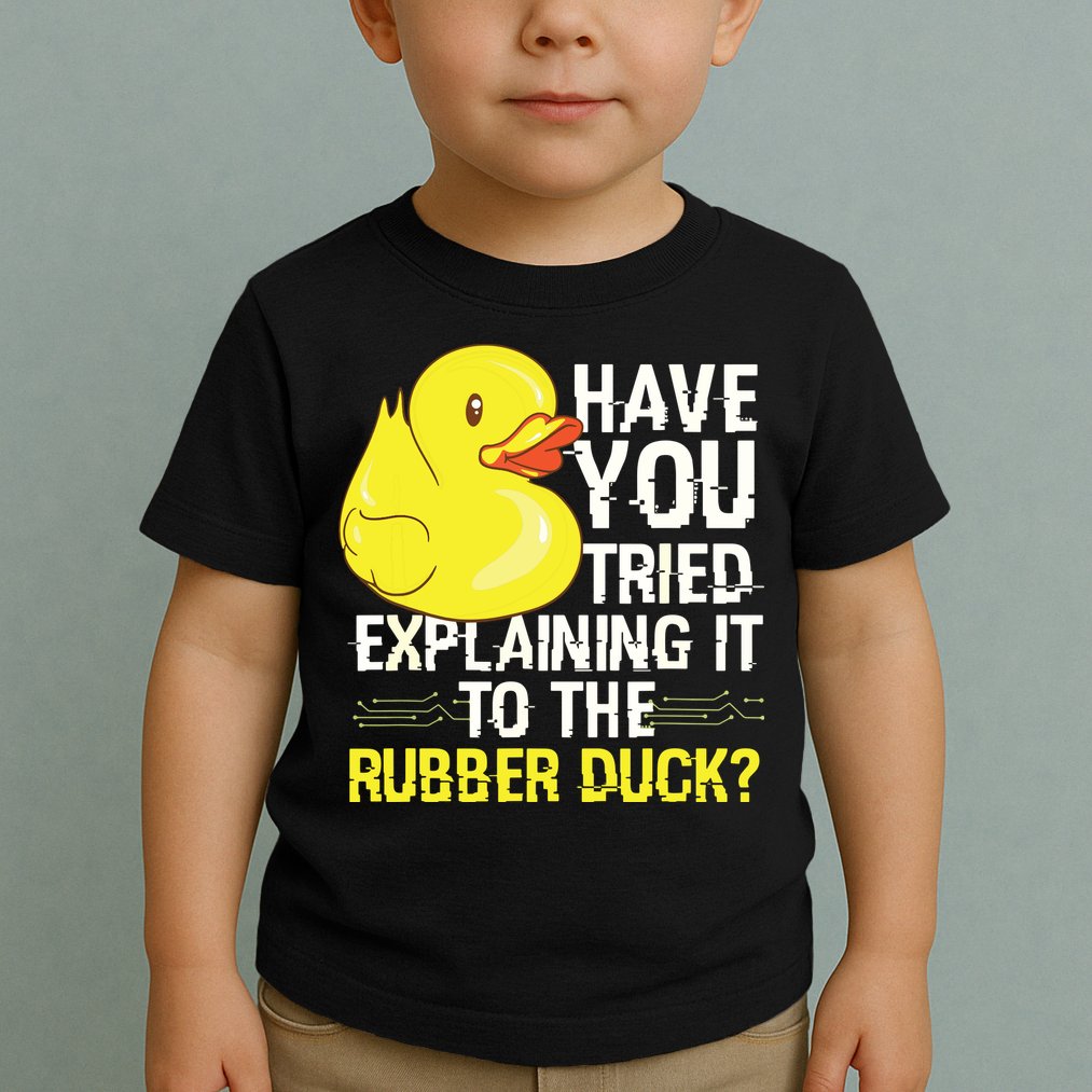 Funny Programmer Rubber Duck Debugging Toddler T-Shirt