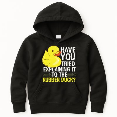 Funny Programmer Rubber Duck Debugging Kids Hoodie