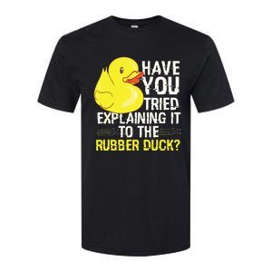 Funny Programmer Rubber Duck Debugging Softstyle CVC T-Shirt