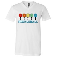 Funny Pickleball Retro Vintage V-Neck T-Shirt