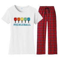 Funny Pickleball Retro Vintage Women's Flannel Pajama Set