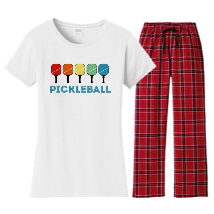 Funny Pickleball Retro Vintage Women's Flannel Pajama Set