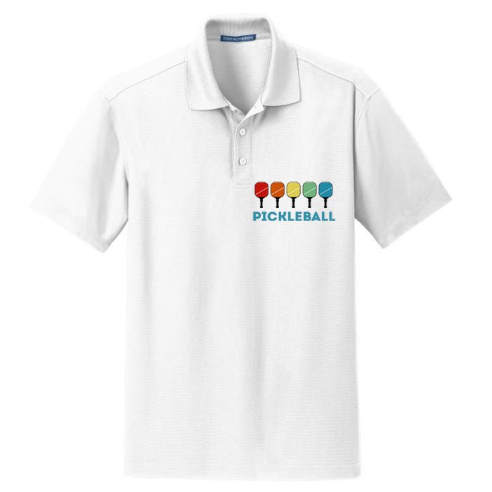 Funny Pickleball Retro Vintage Dry Zone Grid Polo