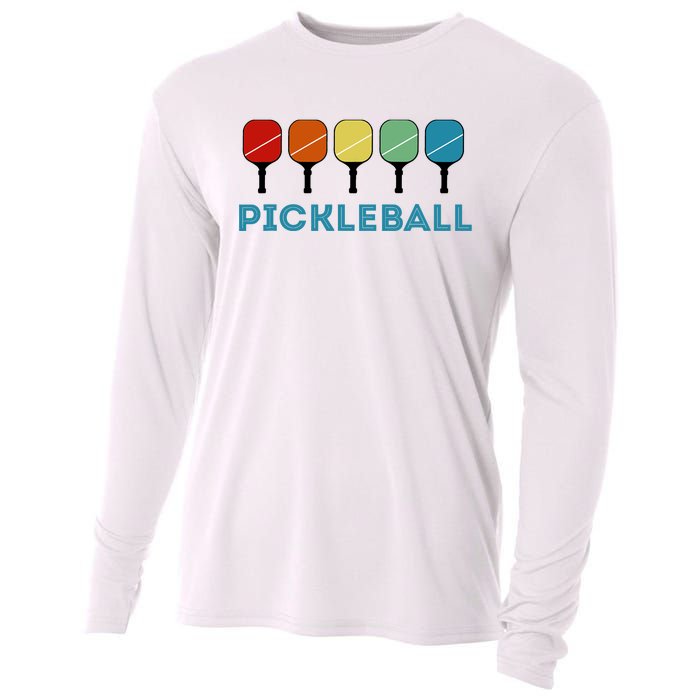 Funny Pickleball Retro Vintage Cooling Performance Long Sleeve Crew