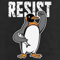 Funny Penguin Resist Penguins Protest Against Tariffs 7 Panel Mesh Trucker Snapback Hat