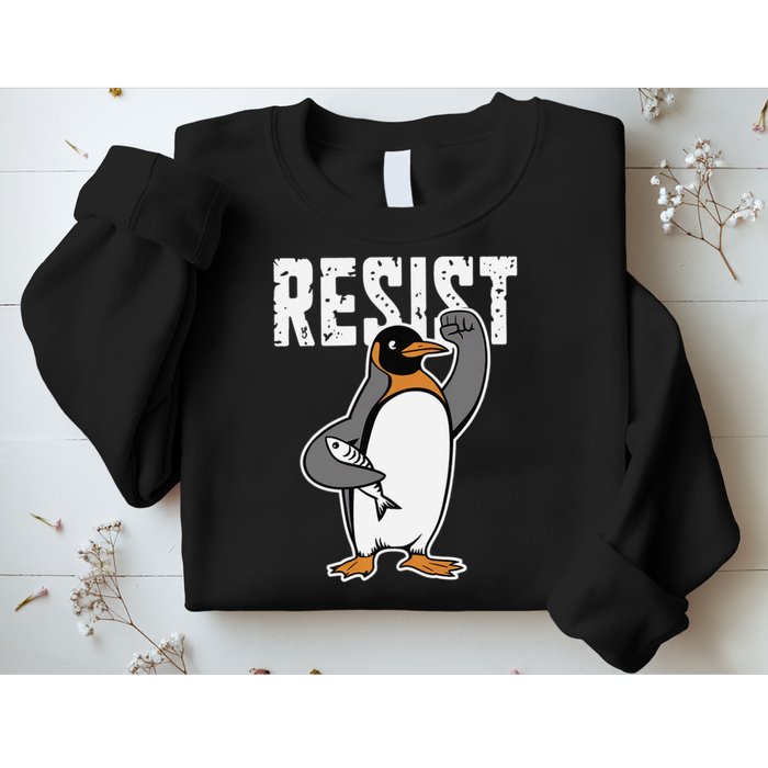 Funny Penguin Resist Penguins Protest Against Tariffs Sweatshirt