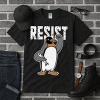 Funny Penguin Resist Penguins Protest Against Tariffs Tall T-Shirt