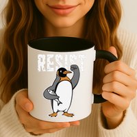 Funny Penguin Resist Penguins Protest Against Tariffs Mug