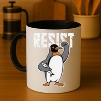 Funny Penguin Resist Penguins Protest Against Tariffs Mug