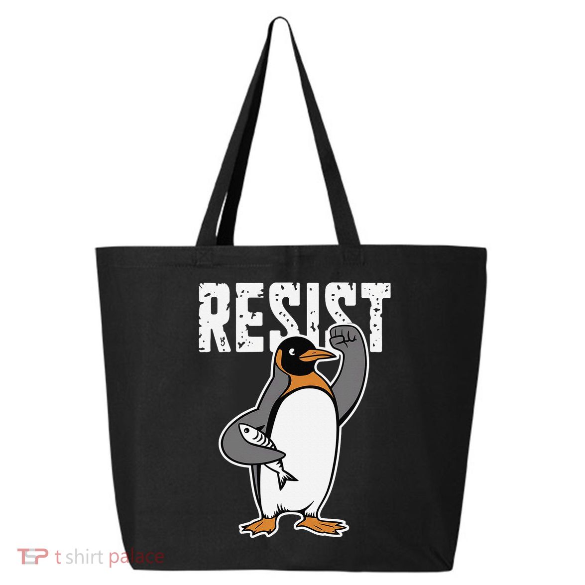 Funny Penguin Resist Penguins Protest Against Tariffs 25L Jumbo Tote