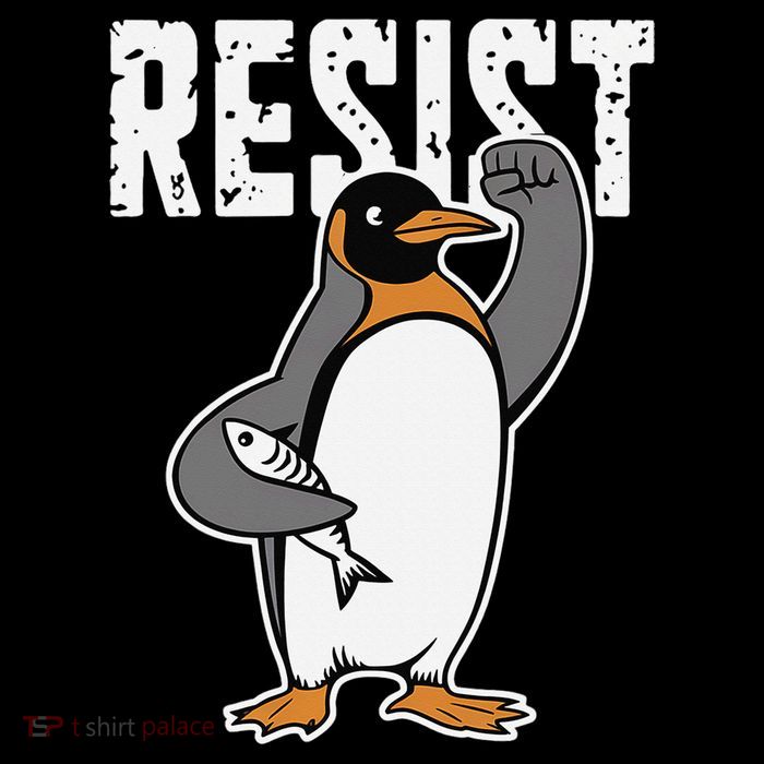 Funny Penguin Resist Penguins Protest Against Tariffs Baby Bodysuit