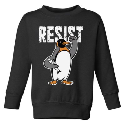 Funny Penguin Resist Penguins Protest Against Tariffs Toddler Sweatshirt